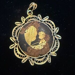 Vintage Elegant Gold Cameo Pendant only